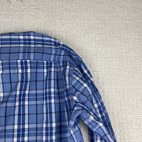 Paul & Shark Shirt Mens 41 Light Blue Plaid Cotton Long Sleeve Button-Down Italy - Picture 16 of 16